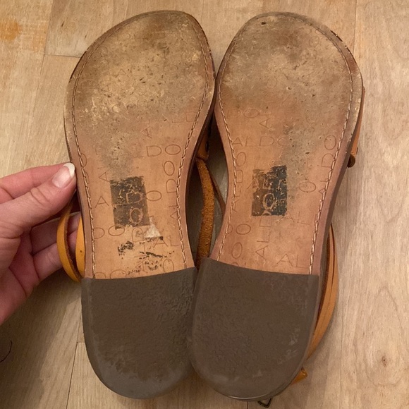 ALDO Leather Jewelled Tan Gladiator Sandal - Picture 9 of 10